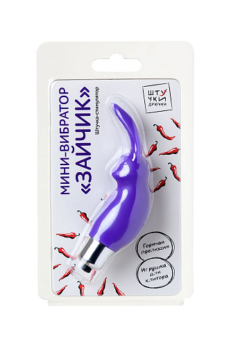 Фиолетовый мини-вибратор Штучки-дрючки «Зайчик» 690001
