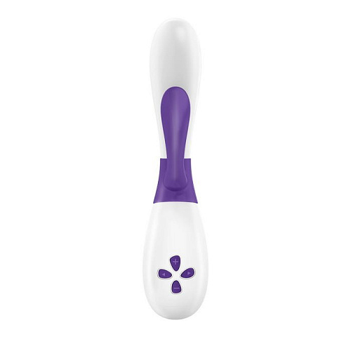 Белый вибратор с ежевичным клиторальным отростком OVO K2 WHITE/PURPLE (21 см)