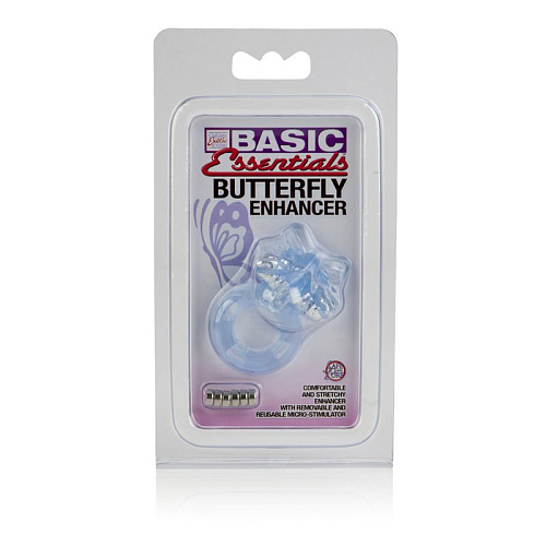 Голубое эрекционное кольцо-«Бабочка» California Exotic Novelties Basic Essentials Butterfly Enhancer SE-1738-20-2