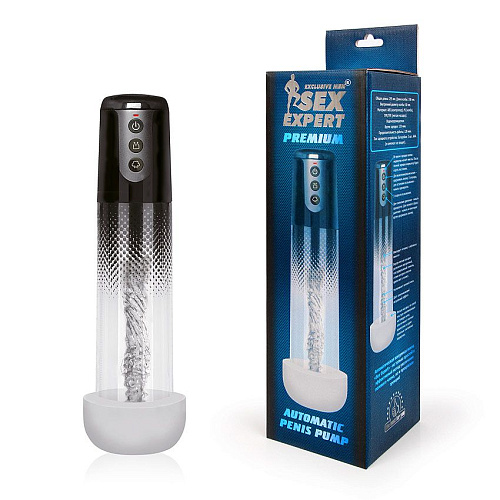 Автоматическая, прозрачная вакуумная помпа Bior toys Sex Expert SEM-55157