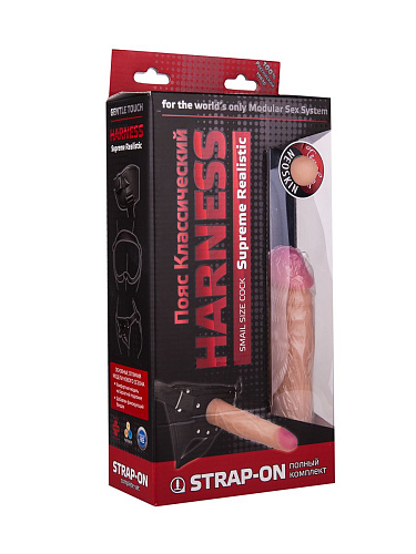 Страпон Харнесс: трусики с плагом и насадка из неоскин телесного цвета LOVETOY (А-Полимер) 734003 (15,2 см)