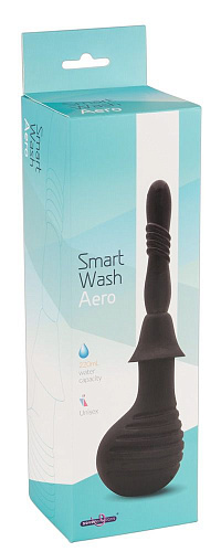 Чёрный анальный душ-стимулятор Seven Creations Smart Wash Aero 16-55BLK-BX