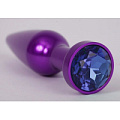 Фиолетовая анальная пробка с синим стразом 4sexdreaM 47417-3 (11,2 см)