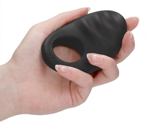 Чёрное эрекционное виброкольцо Shots Media BV Harper JIL001BLK