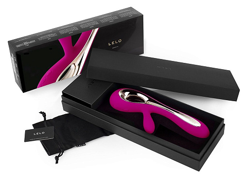 Ярко-розовый вибратор с клиторальным стимулятором Lelo Soraya Cerise LEL1580 (22 см)