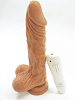 Вибромассажёр-реалистик телесного цвета с мошонкой с пультом управления Loving World CT10005 (19 см)