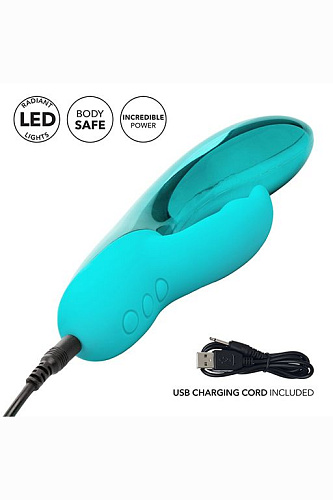 Бирюзовый вибратор с клиторальным отростком California Exotic Novelties Brilliance SE-0734-15-3