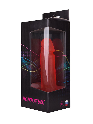 Малиновый гелевый фаллоимитатор на присоске Сумерки богов №1 311-01 BX DD (18,5 см)