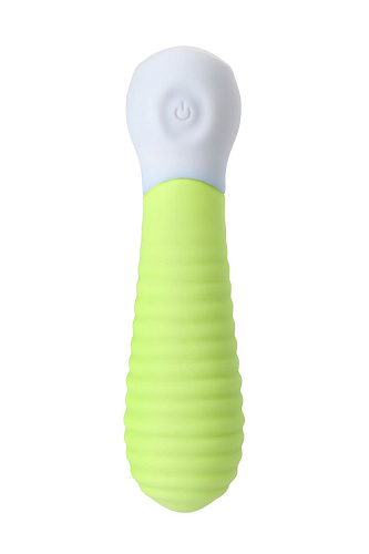 Лаймовый мини-вибратор с рёбрами S-HANDE MINI 2 SHD-050-2G (11,8 см)