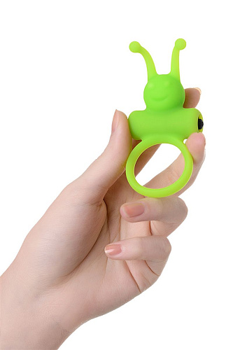 Зелёное эрекционное виброкольцо на пенис A-toys Cock Ring 768017