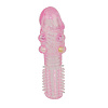 Рельефная розовая насадка с бусинами и шипами Baile BI-010045H-0101 (14 см)
