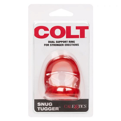 Красное эрекционное кольцо с подхватом California Exotic Novelties COLT Snug Tugger SE-6845-11-2