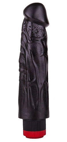 Чёрный вибратор-реалистик с крупными венками LOVETOY (А-Полимер) 417400 (18,5 см)