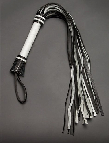 Чёрно-белая многохвостая плеть Sitabella 3010-13 (65 см)