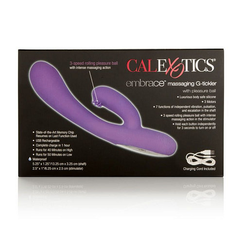 Фиолетовый перезаряжаемый вибромассажёр California Exotic Novelties Embrace Massaging G-Tickler SE-4609-30-3