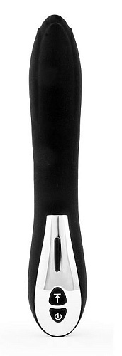 Чёрный гладкий вибромассажёр с 12 режимами работы Xuanai 8220NA-3 (23 см)