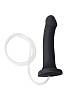 Чёрный фаллос с имитацией эякуляции Strap-on-me Silicon Cum Dildo L 6013267 (19,6 см)
