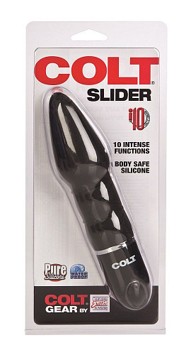 Чёрный анальный вибромассажёр California Exotic Novelties COLT Slider SE-6904-15-2 (17 см)