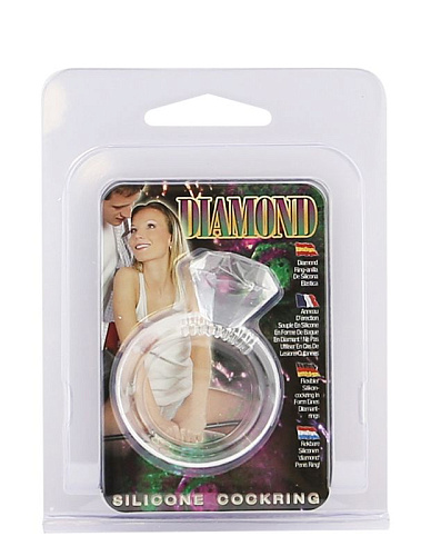 Прозрачное эрекционное кольцо в виде колечка Seven Creations SILICON DIAMOND COCKRING05-160cl