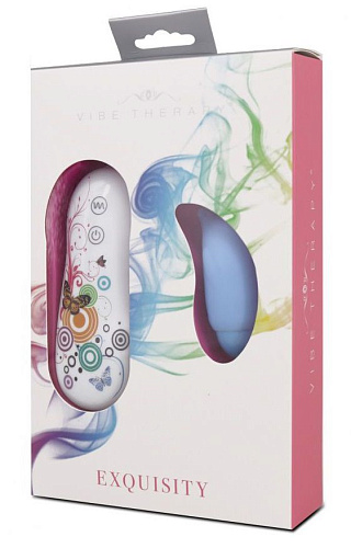 Голубой вибростимулятор с выносным пультом управления вибрацией Vibe Therapy EXQUISITY A0029B3VPGAC