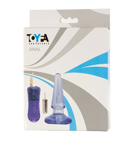 Анальная нежно-голубая пробка с встраиваемой вибропулькой ToyFa 881301 (10 см)