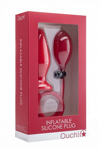 Красный анальный стимулятор с грушей Shots Media BV OUCH! OU090RED (14 см)