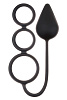 Чёрная анальная пробка с эрекционными кольцами NS Novelties Renegade 3 Ring Circus Large Black NSN-1109-63
