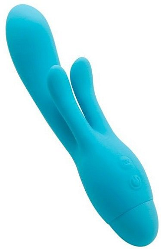 Голубой вибратор с клиторальным отростком Howells INDULGENCE Frolic Bunny 174206blue (18,5 см)