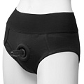 Чёрные трусики-брифы с плагом Vac-U-Lock Doc Johnson Panty Harness with Plug Briefs 1091-03-BX (размер S/M)
