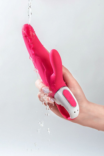 Ярко-розовый вибратор с клиторальным отростком Satisfyer Vibes Mr. Rabbit EE73-867-1017 (22,1 см)