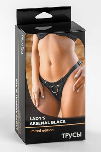 Чёрные трусики для страпона Ladys Arsenal с ремешками БДСМ арсенал 68004ars (размер S-M-L)