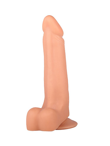 Телесный фаллоимитатор-реалистик с мошонкой на присоске LOVETOY (А-Полимер) 105000 (17,8 см)