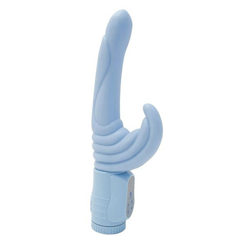 Голубой вибратор с клиторальным отростком Ree RIPPLE BLUE 350014 (17 см)