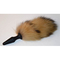 Чёрная анальная пробка с натуральным хвостом енота Sitabella 9002