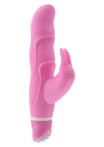 Розовый вибромассажёр с клиторальной стимуляцией Vibe Therapy ANGORA V009P9 (15 см)