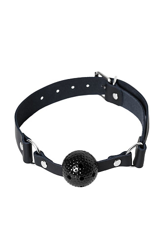 Чёрный кляп-шарик с отверстиями на регулируемом ремешке Штучки-дрючки 690208
