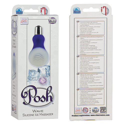 Массажёр фиолетового цвета со съёмной насадкой для заморозки California Exotic Novelties Posh Silicone Wave SE-2078-20-3