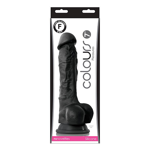 Чёрный фаллоимитатор на присоске NS Novelties Colours Pleasures 7 Dildo NSN-0405-03 (22,3 см)
