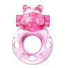 Розовое эрекционное виброкольцо на пенис Baile Pink Bear BI-010083A