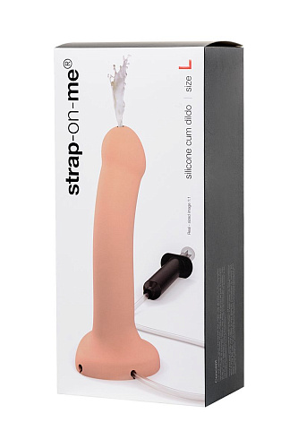 Телесный фаллос с имитацией эякуляции Strap-on-me Silicon Cum Dildo L 6013250 (19,6 см)