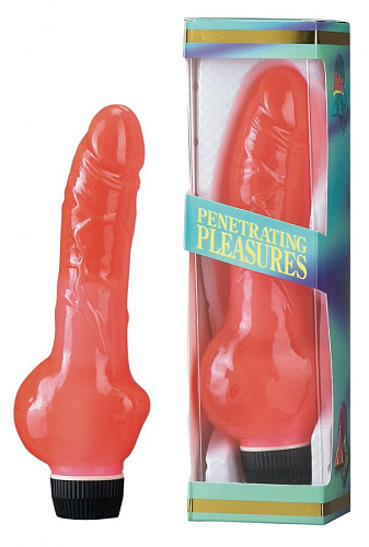 Красный гелевый вибратор Seven Creations 210JPR BX GP (22 см)