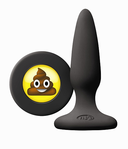 Чёрная силиконовая пробка NS Novelties Emoji SHT NSN-0511-03 (8,6 см)
