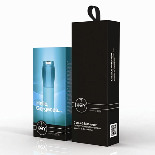 Голубой вибромассажёр с изогнутой головкой Jopen Ceres G Spot JO-8052-05-3