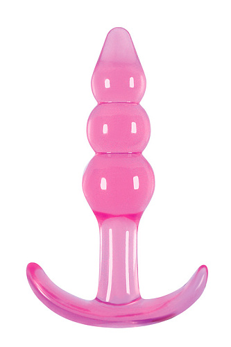 Розовая анальная пробка NS Novelties Jelly Rancher T-Plug Ripple NSN-0451-34 (10,9 см)