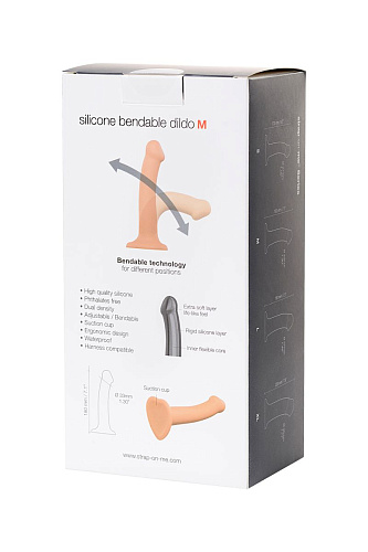 Телесный фаллос на присоске Strap-on-me Silicone Bendable Dildo M 6013106 (18 см)