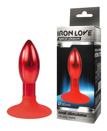 Красная овальная анальная пробка Bior toys IL-28005-RED (9 см)