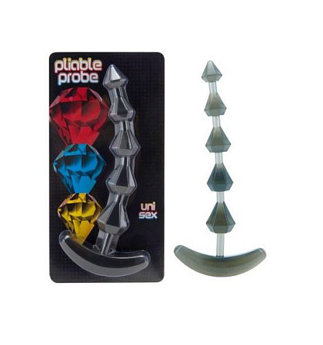 Дымчатая анальная цепочка Seven Creations PLIABLE PROBE 18-43SMK-BCD (15 см)