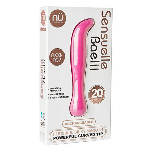 Ярко-розовый перезаряжаемый G-вибратор NU Sensuelle BAELLI 340133 (12 см)