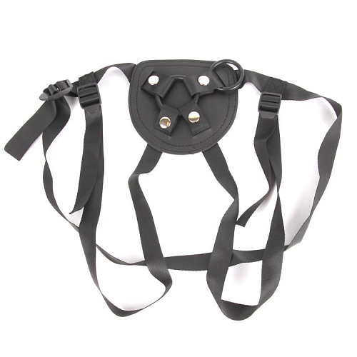 Чёрные трусики для страпона на регулируемых ремешках Bior toys NTB-80455