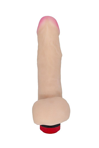 Реалистичный фаллоимитатор телесного цвета с вибрацией и мошонкой LOVETOY (А-Полимер) 801200 (17 см)